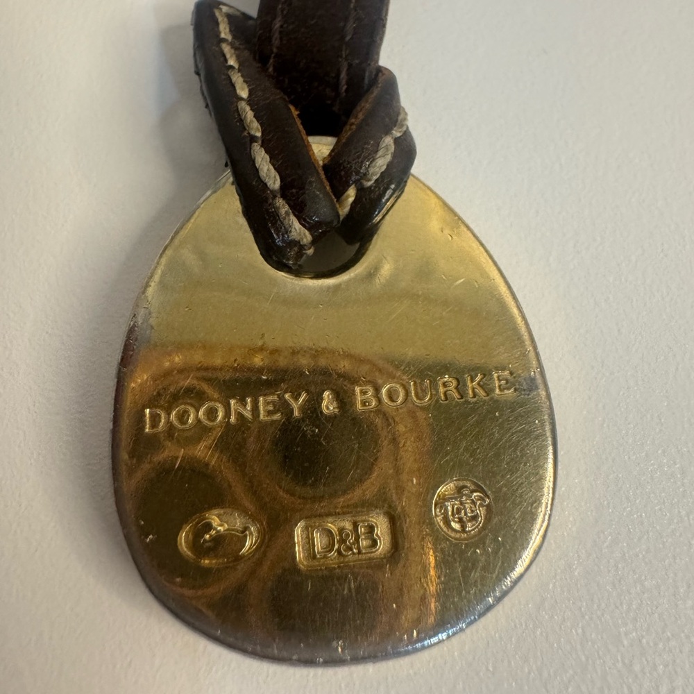 Dooney & Bourke Gold hand tag with dark Brown Strap‼️ - Picture 5 of 5